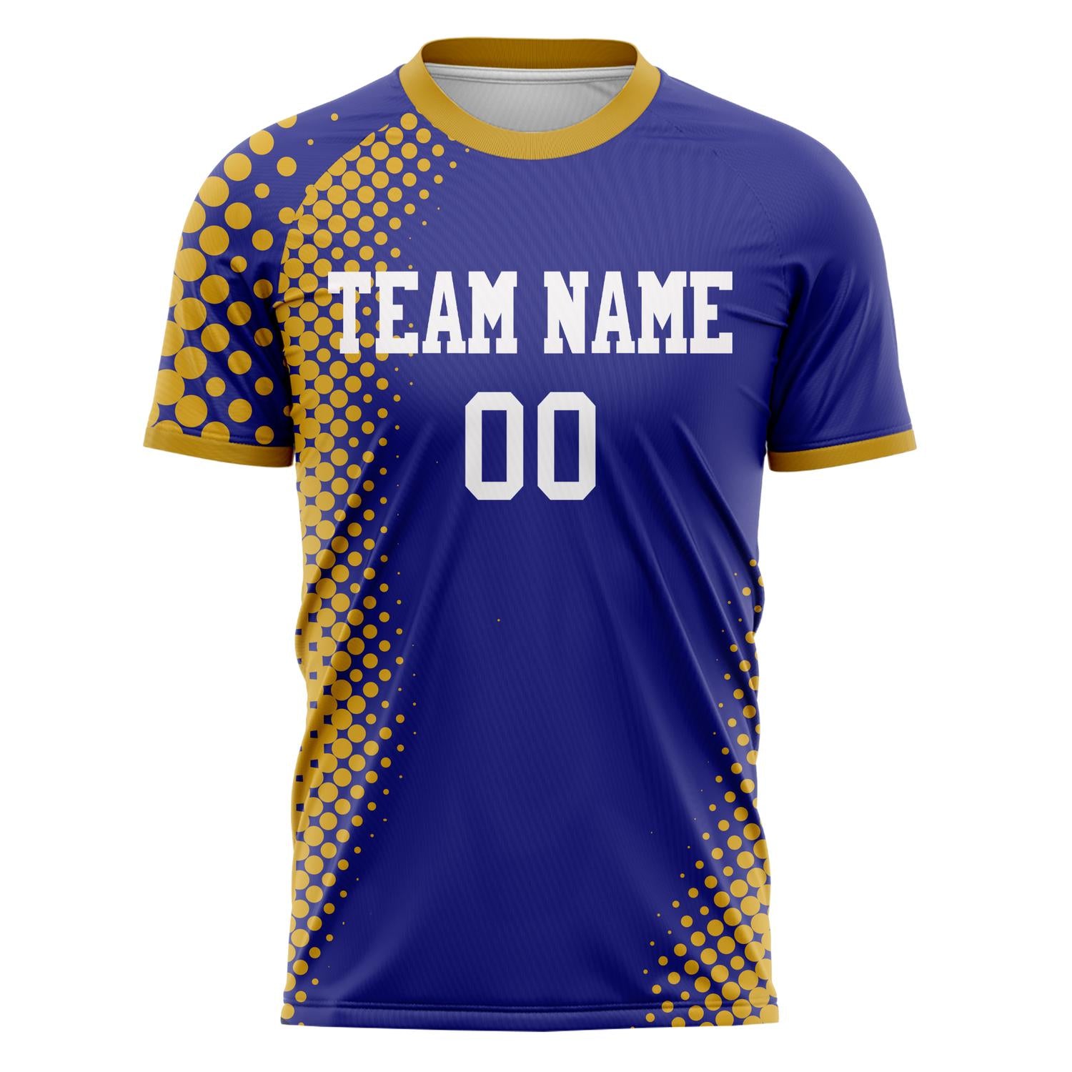 Custom Purple Old Gold Pattern Soccer Jersey