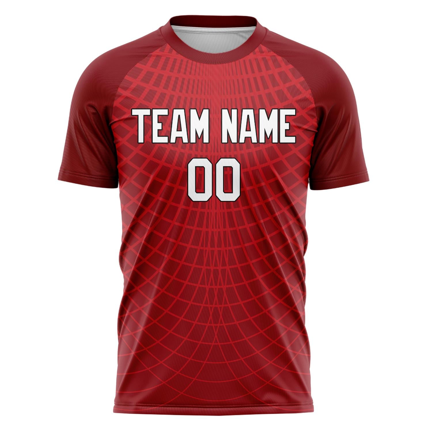 Custom Red White Pattern Soccer Jersey