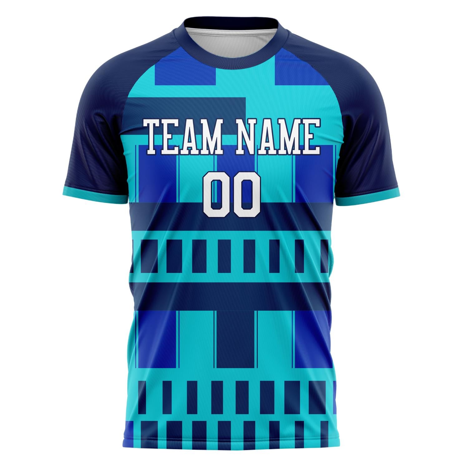 Custom Blue Navy Pattern Soccer Jersey