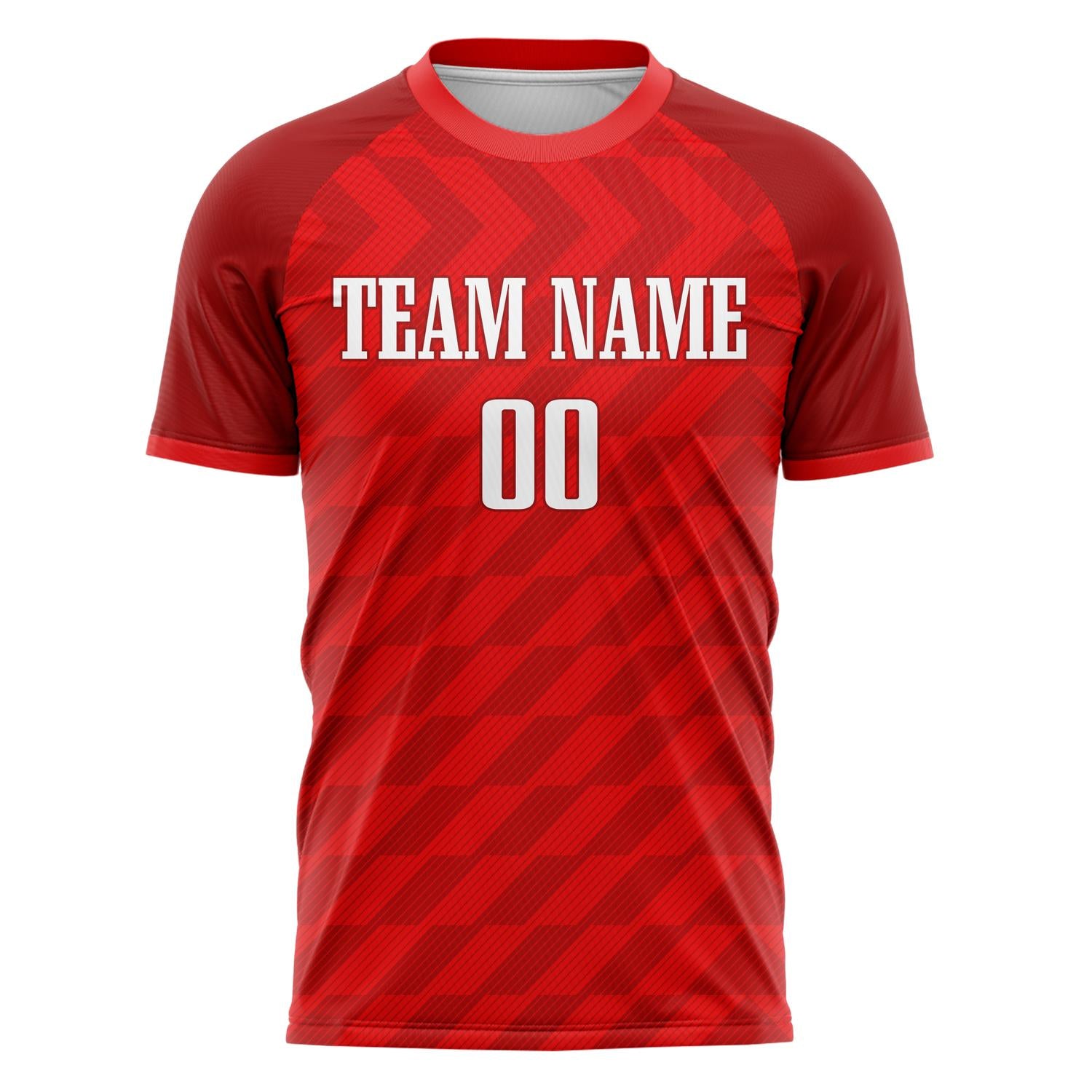 Custom Red White Pattern Soccer Jersey