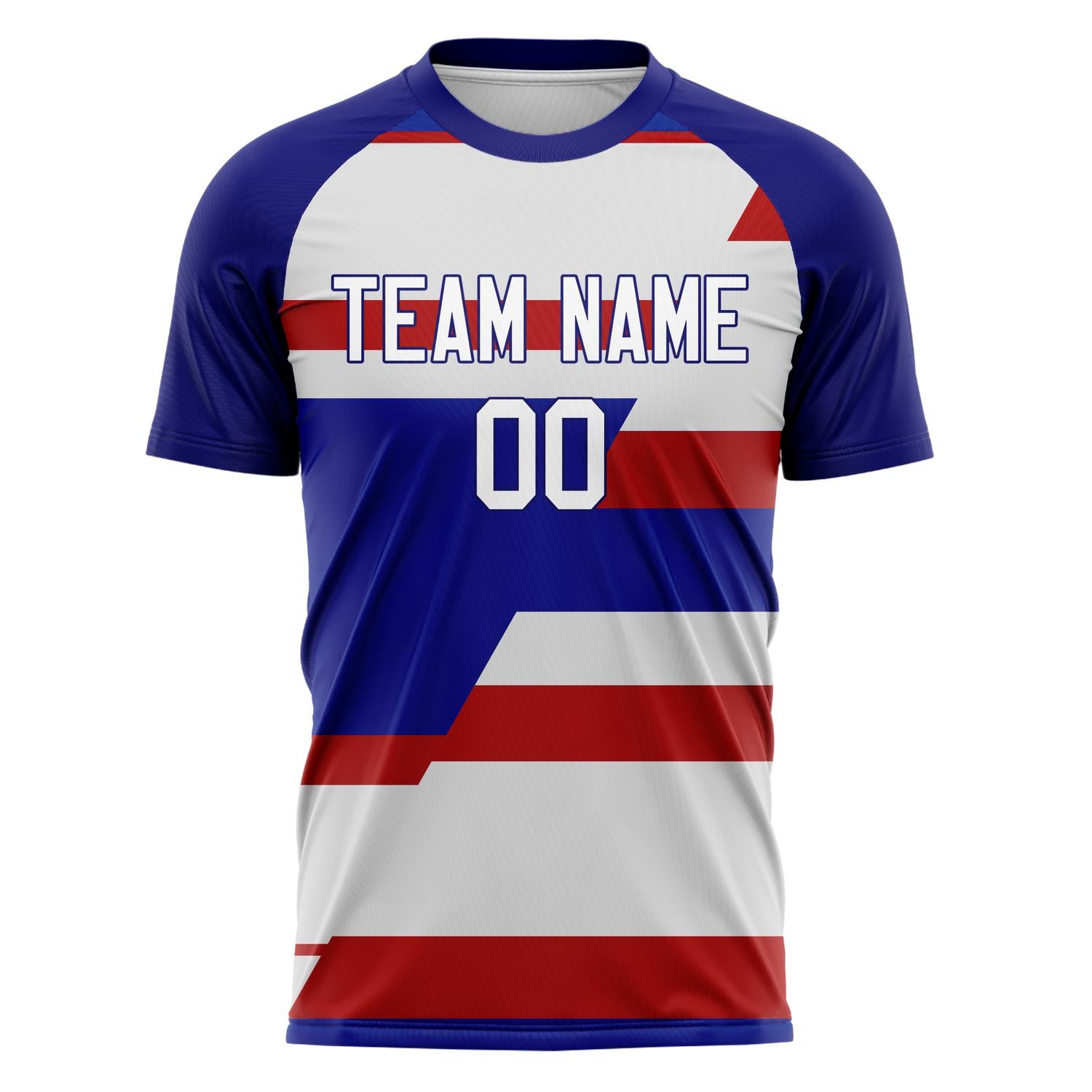 Custom Navy White Pattern Soccer Jersey