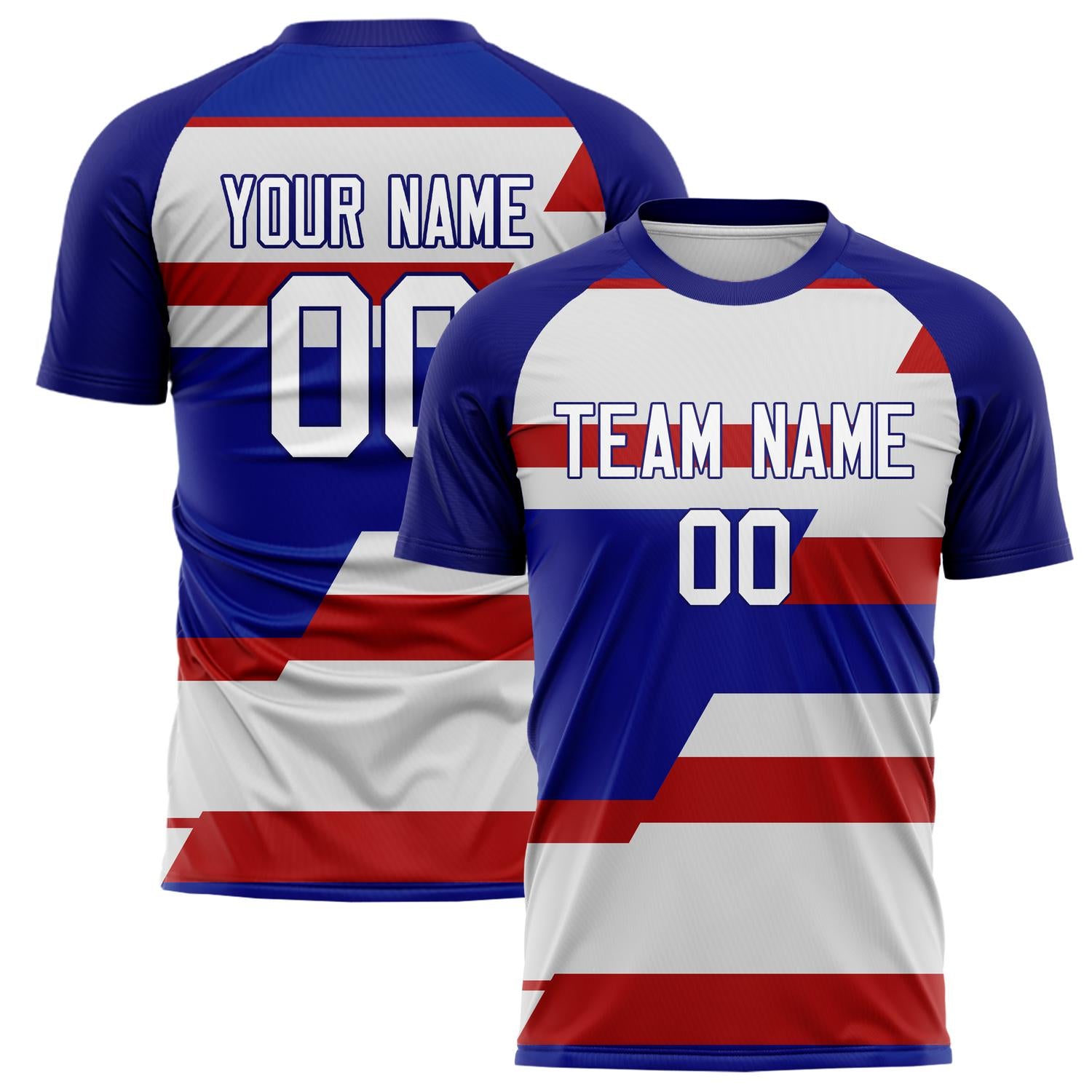 Custom Navy White Pattern Soccer Jersey FT02240809JC041