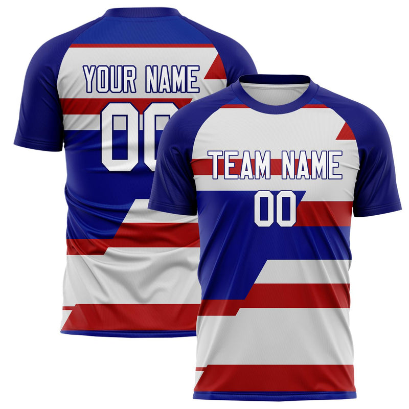 Custom Navy White Pattern Soccer Jersey FT02240809JC041