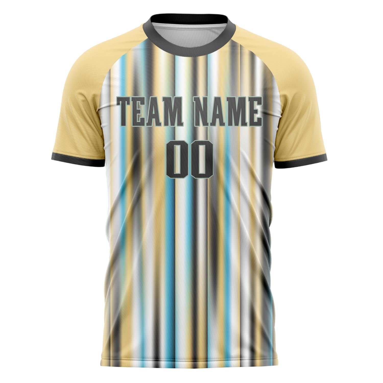 Custom Cream Gray Pattern Soccer Jersey