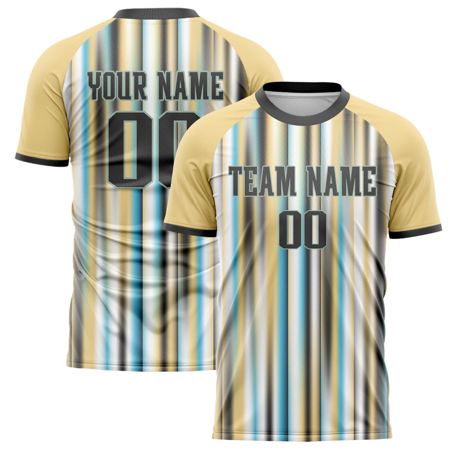 Custom Cream Gray Pattern Soccer Jersey FT02240809JC044