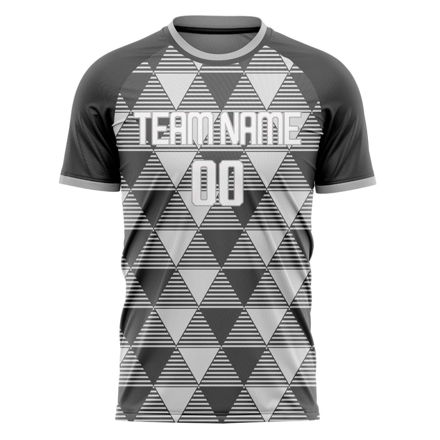 Custom Gray White Pattern Soccer Jersey