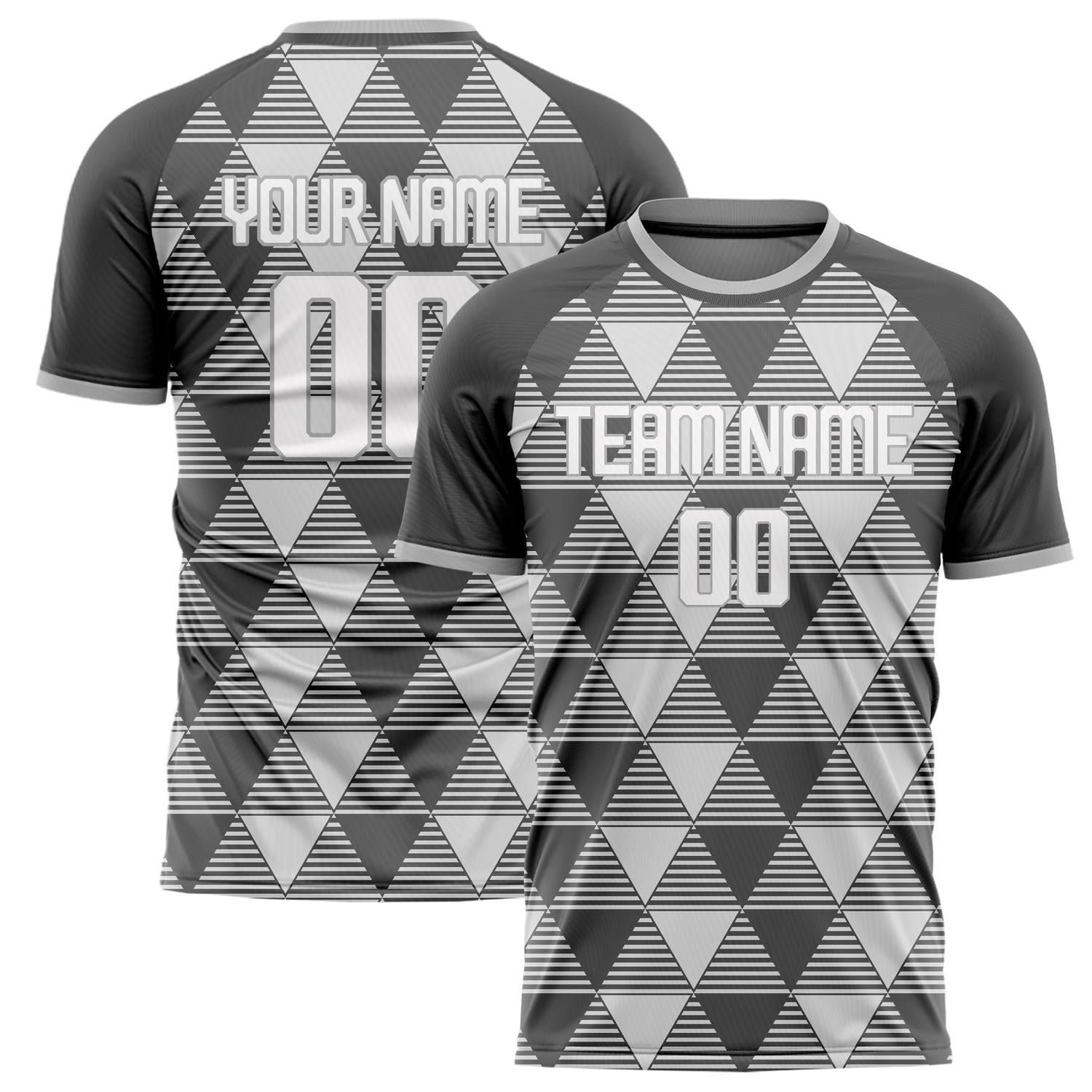 Custom Gray White Pattern Soccer Jersey FT02240809JC046