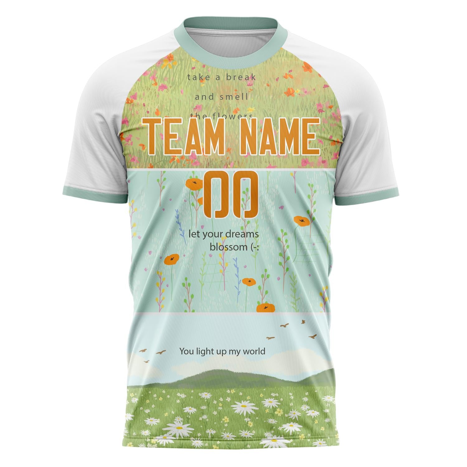 Custom White Orange Pattern Soccer Jersey
