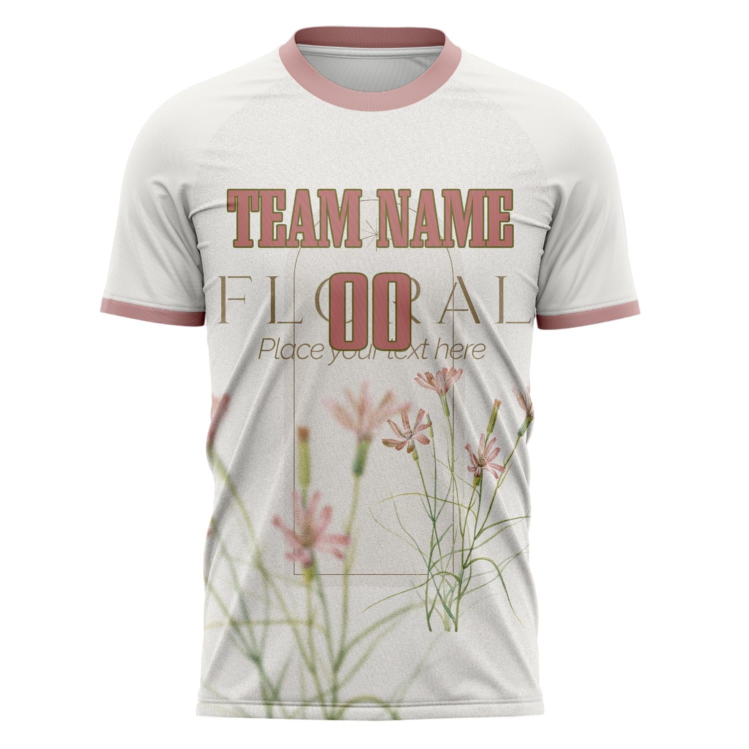Custom White Pink Pattern Soccer Jersey