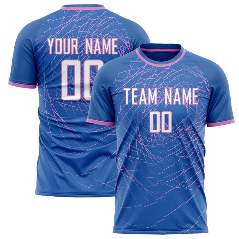 Custom Navy Pink Pattern Soccer Jersey FT02240809JC071