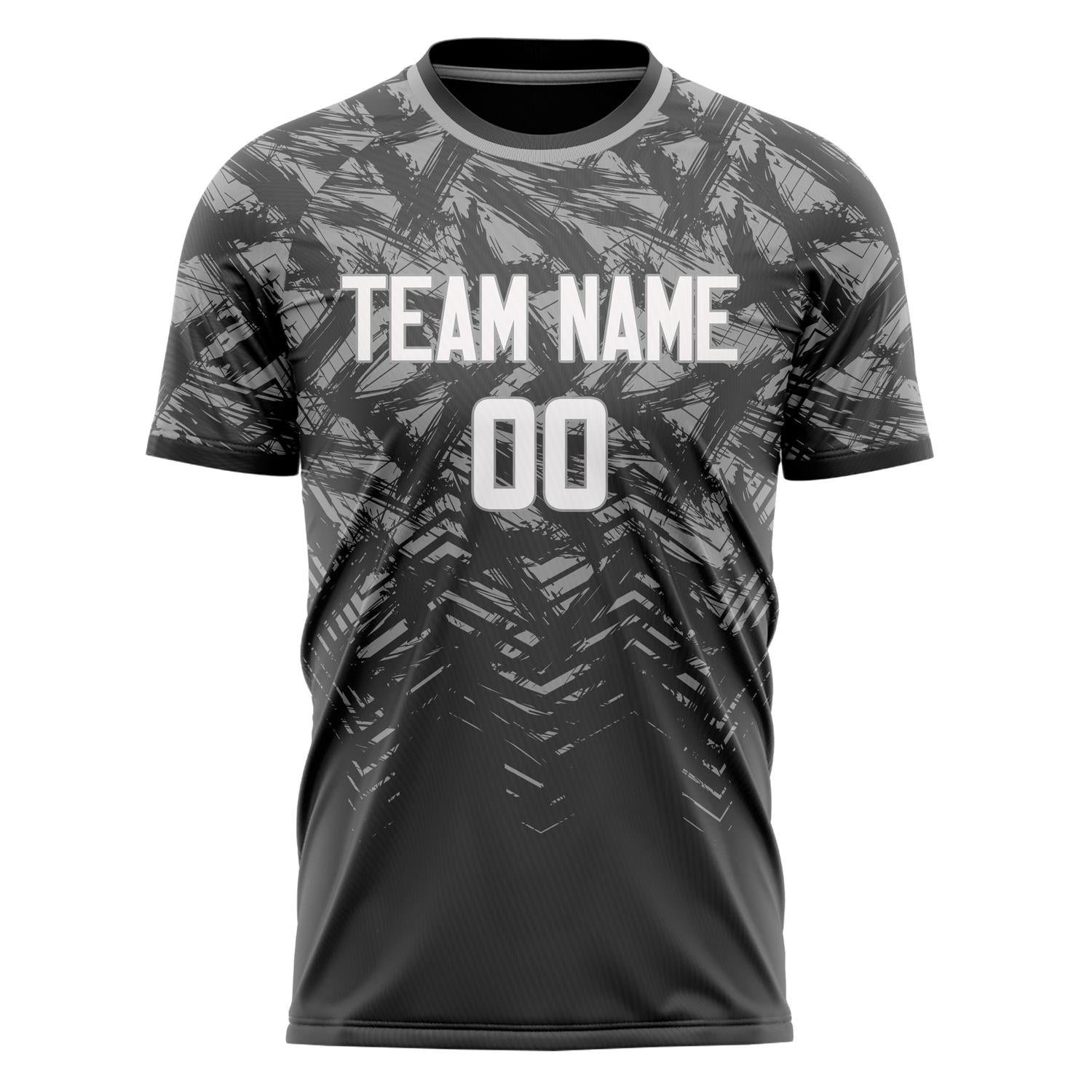 Custom Gray White Pattern Soccer Jersey