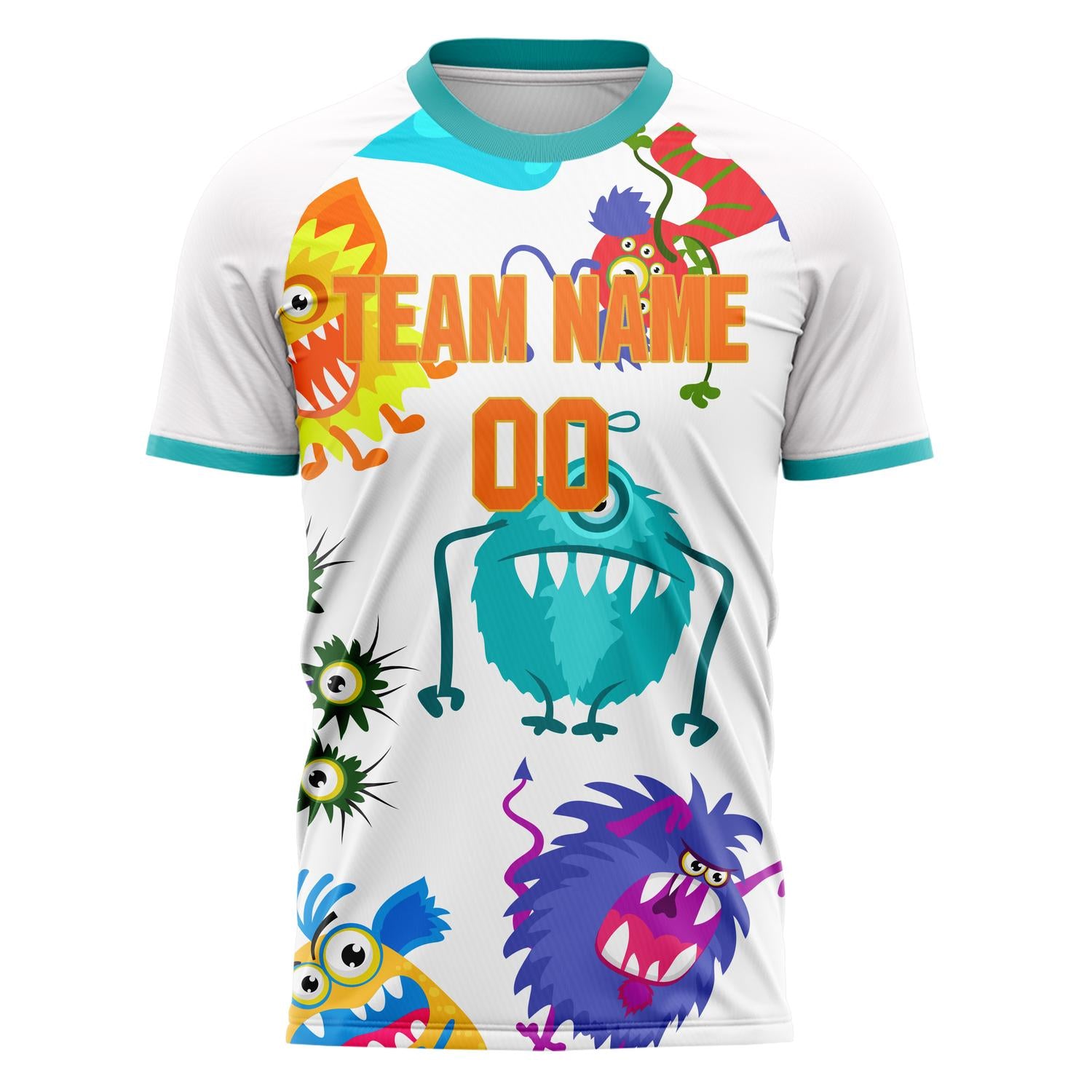Custom White Orange Pattern Soccer Jersey