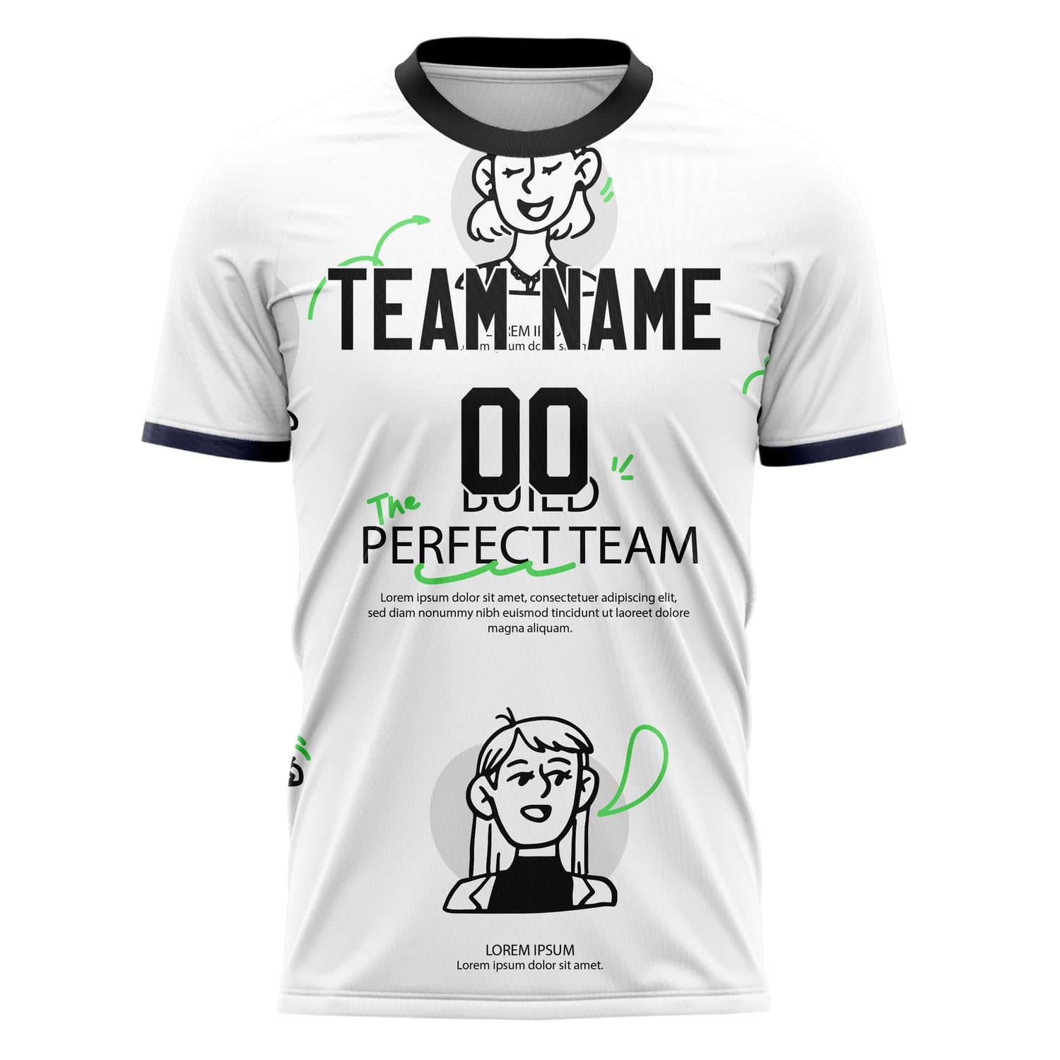 Custom White Black Pattern Soccer Jersey