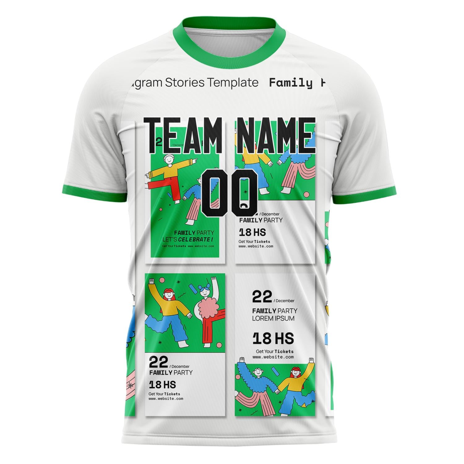 Custom White Kelly Green Pattern Soccer Jersey
