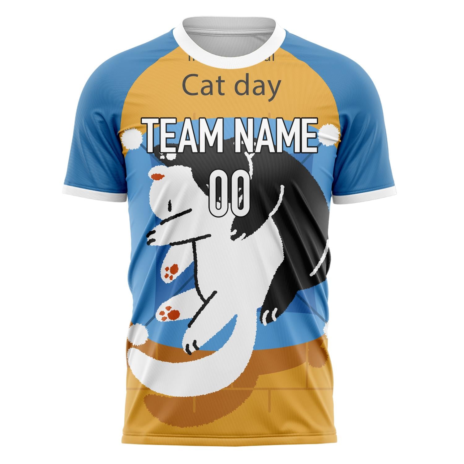 Custom Blue White Pattern Soccer Jersey
