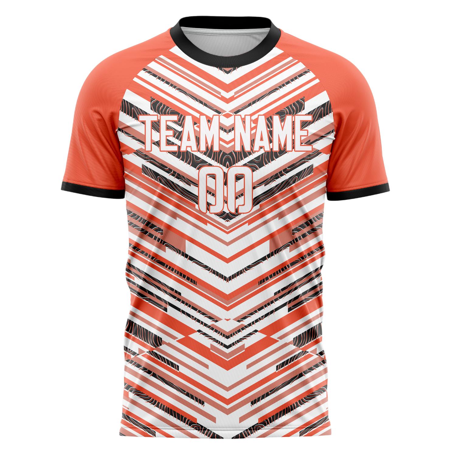 Custom Red White Pattern Soccer Jersey