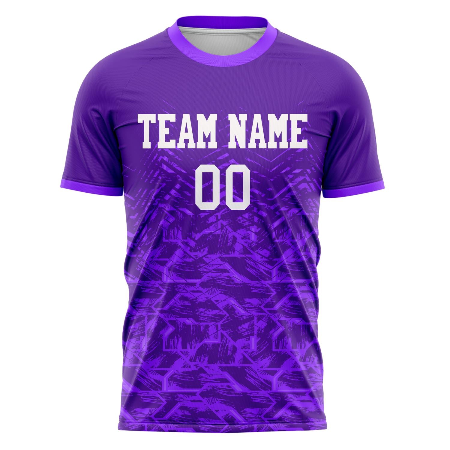 Custom Purple White Pattern Soccer Jersey