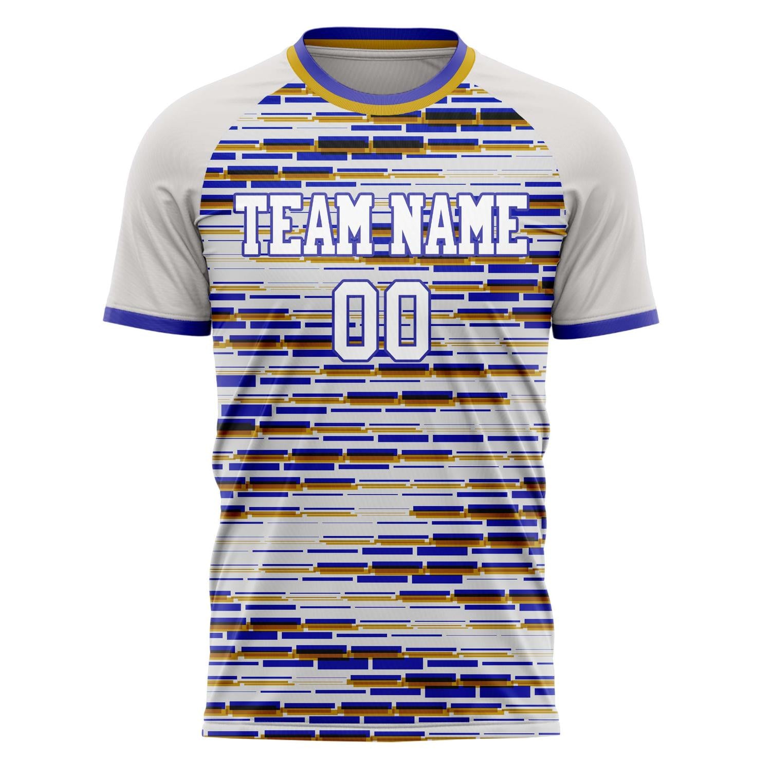 Custom White Royal Pattern Soccer Jersey
