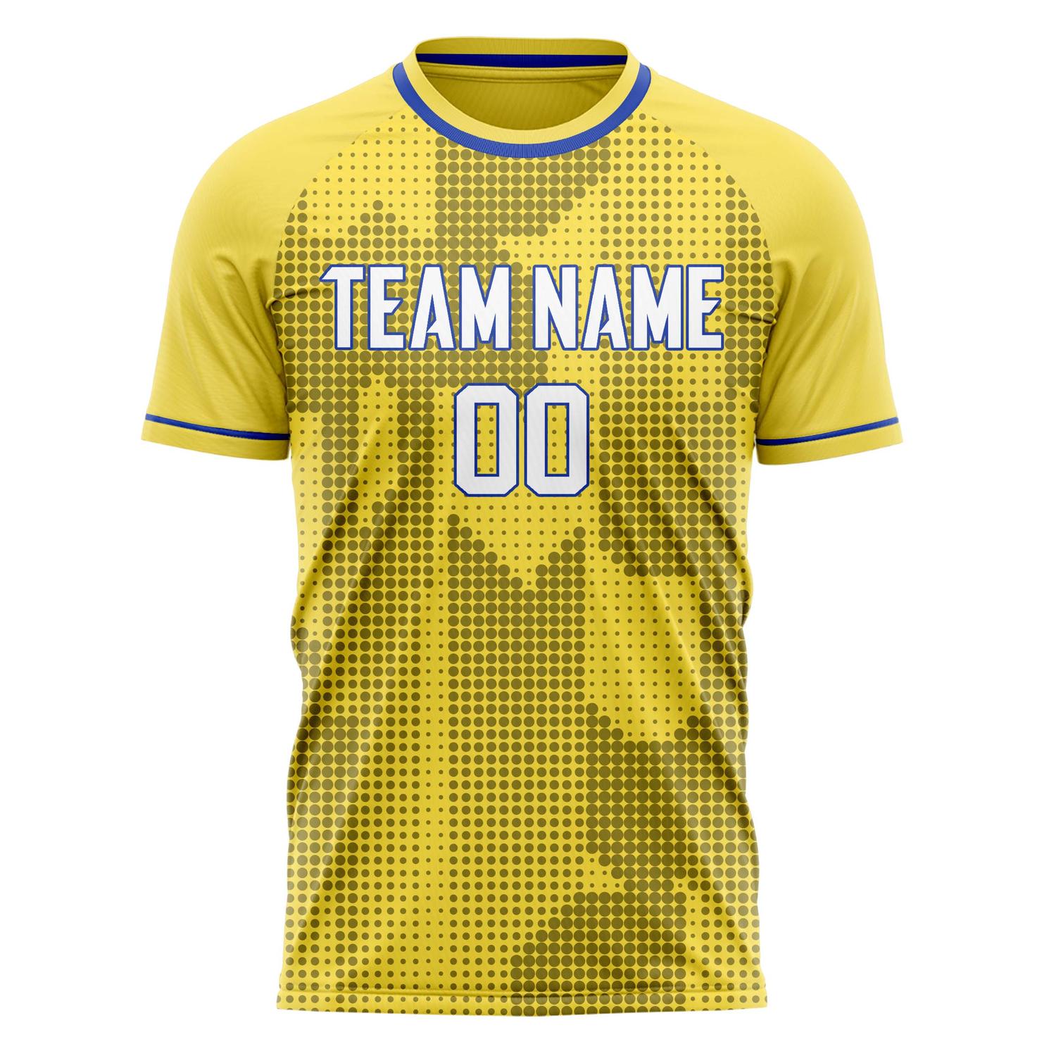 Custom Gold White Pattern Soccer Jersey