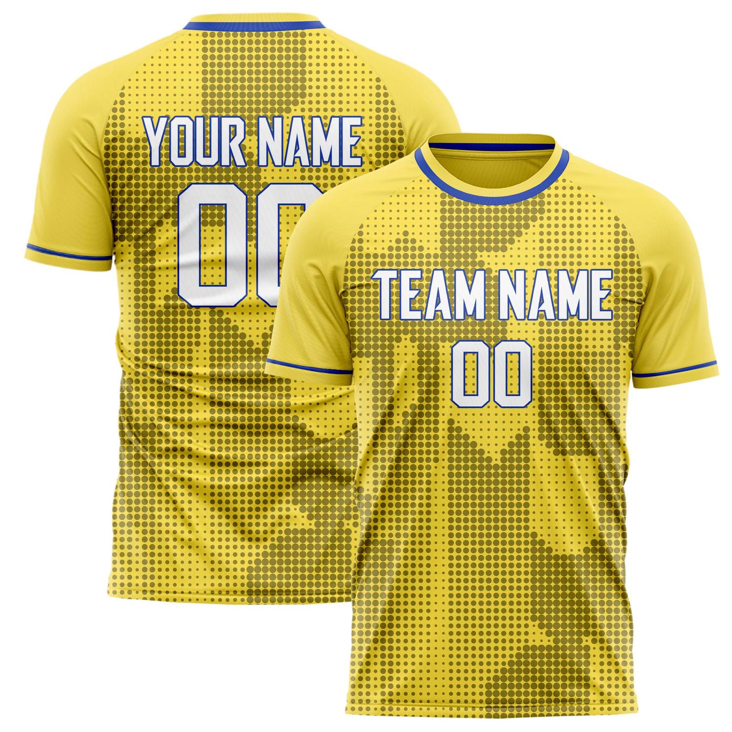 Custom Gold White Pattern Soccer Jersey FT02240809JG104