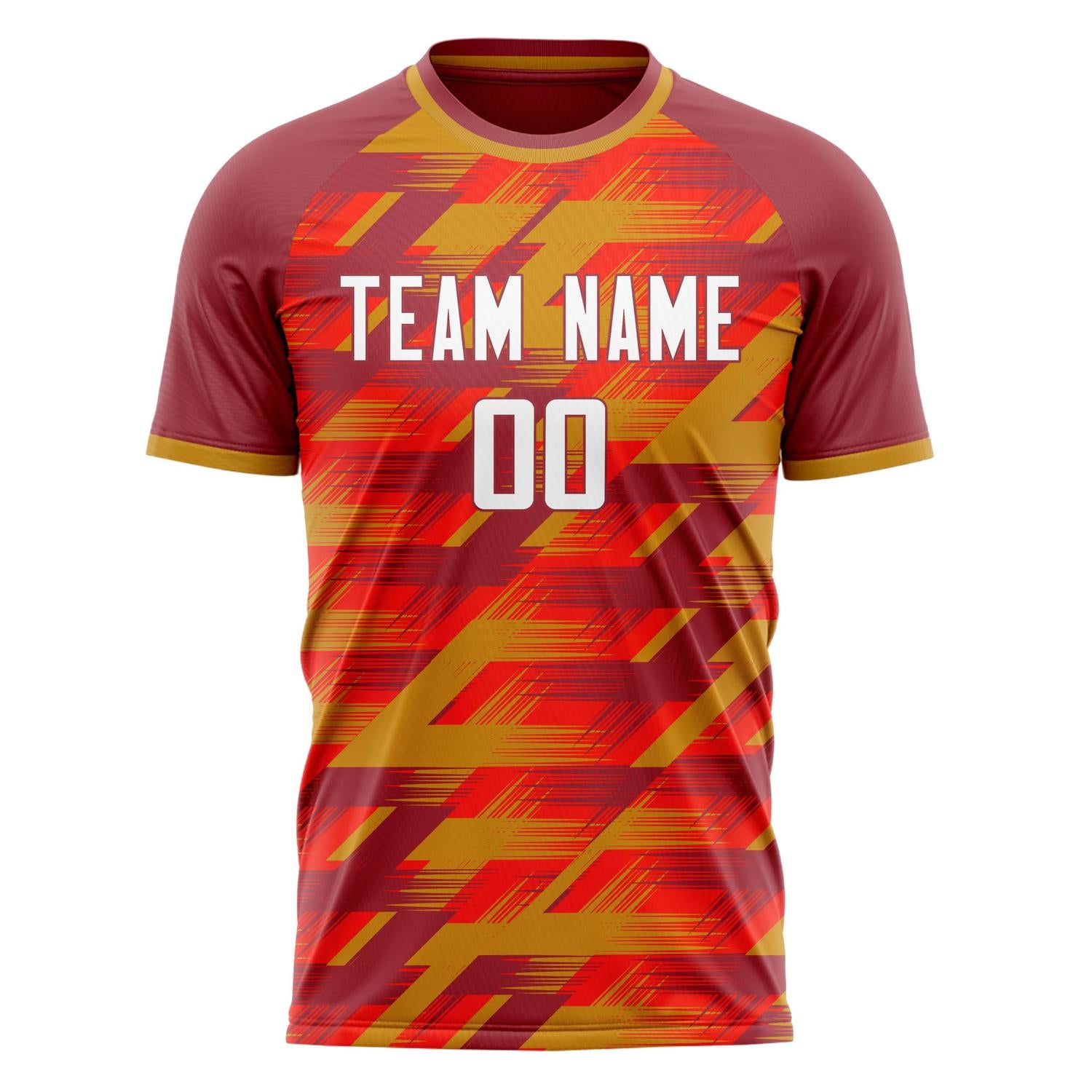 Custom Red White Pattern Soccer Jersey