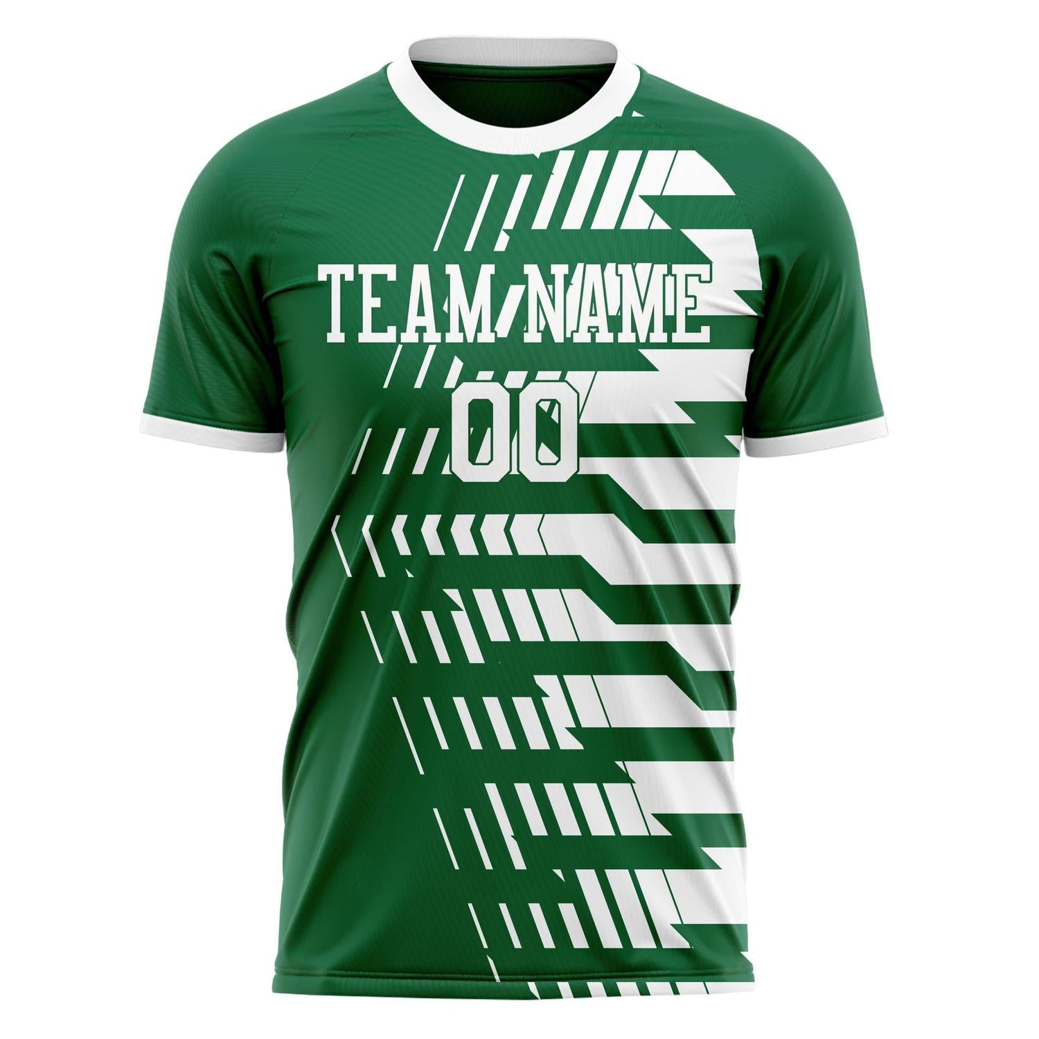 Custom Green White Pattern Soccer Jersey