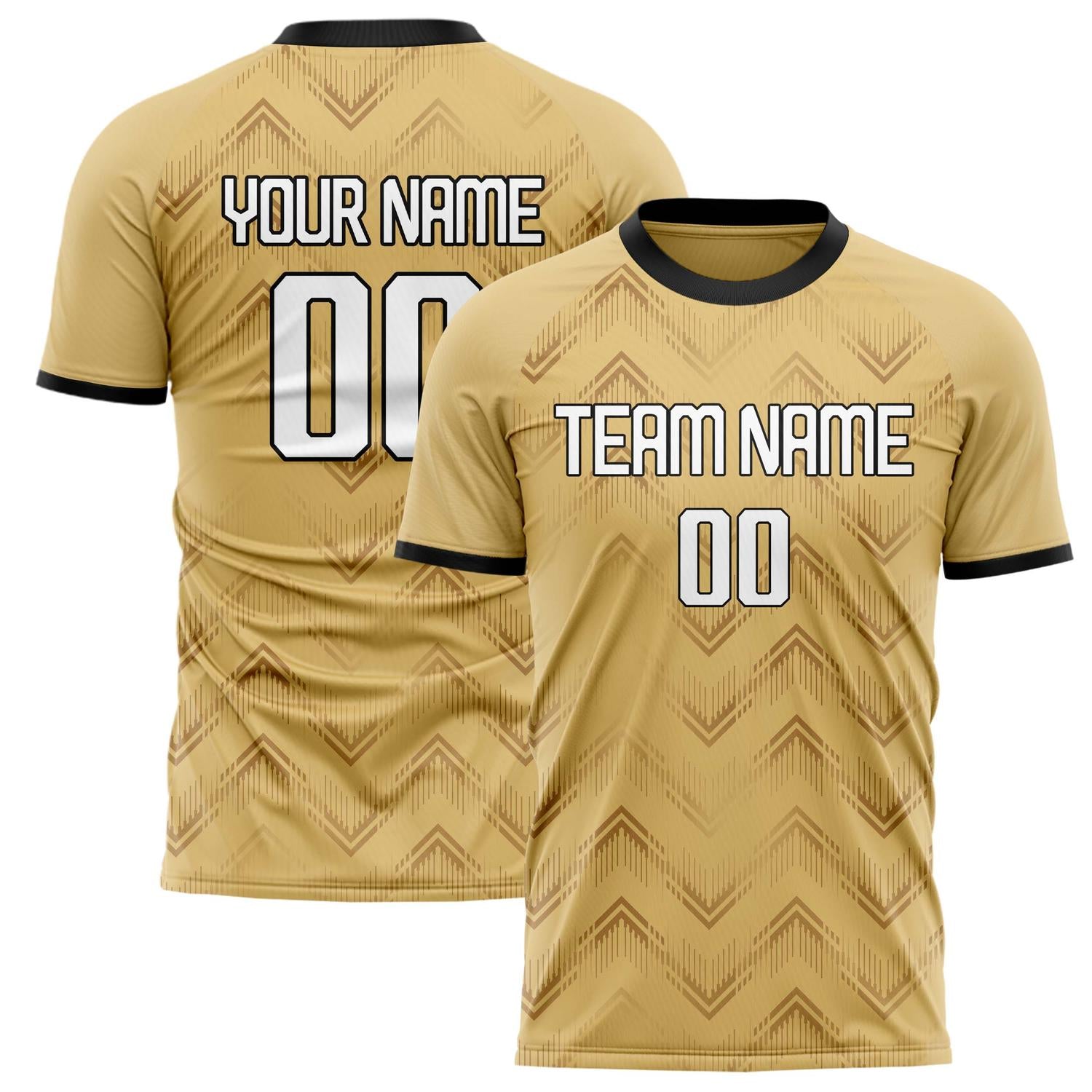 Custom Cream Black Pattern Soccer Jersey FT02240809JG114