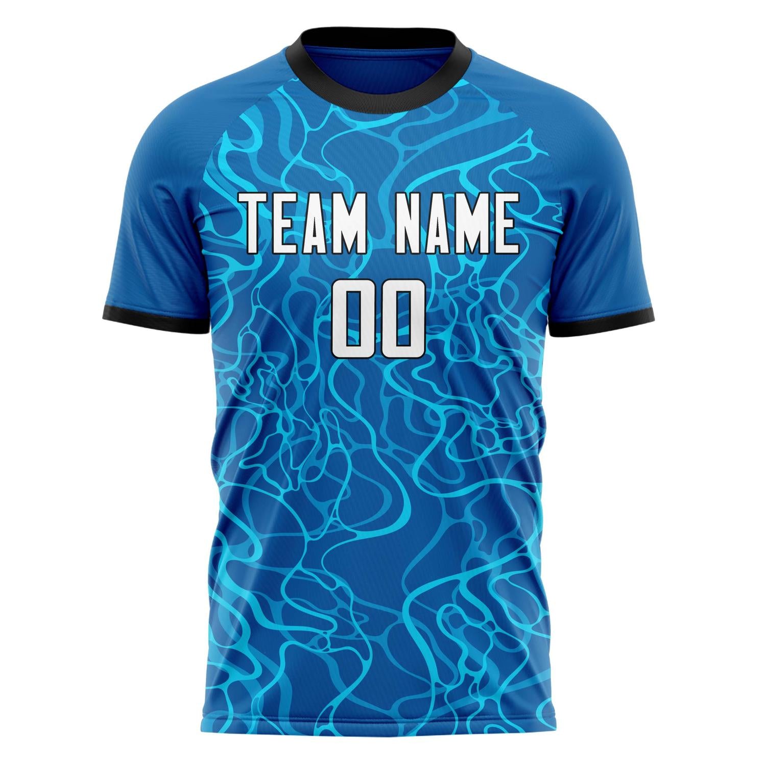 Custom Blue White Pattern Soccer Jersey