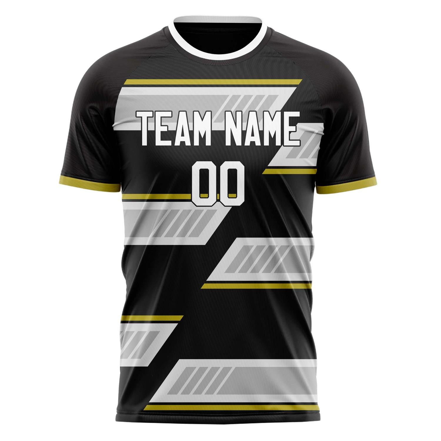 Custom Black White Pattern Soccer Jersey