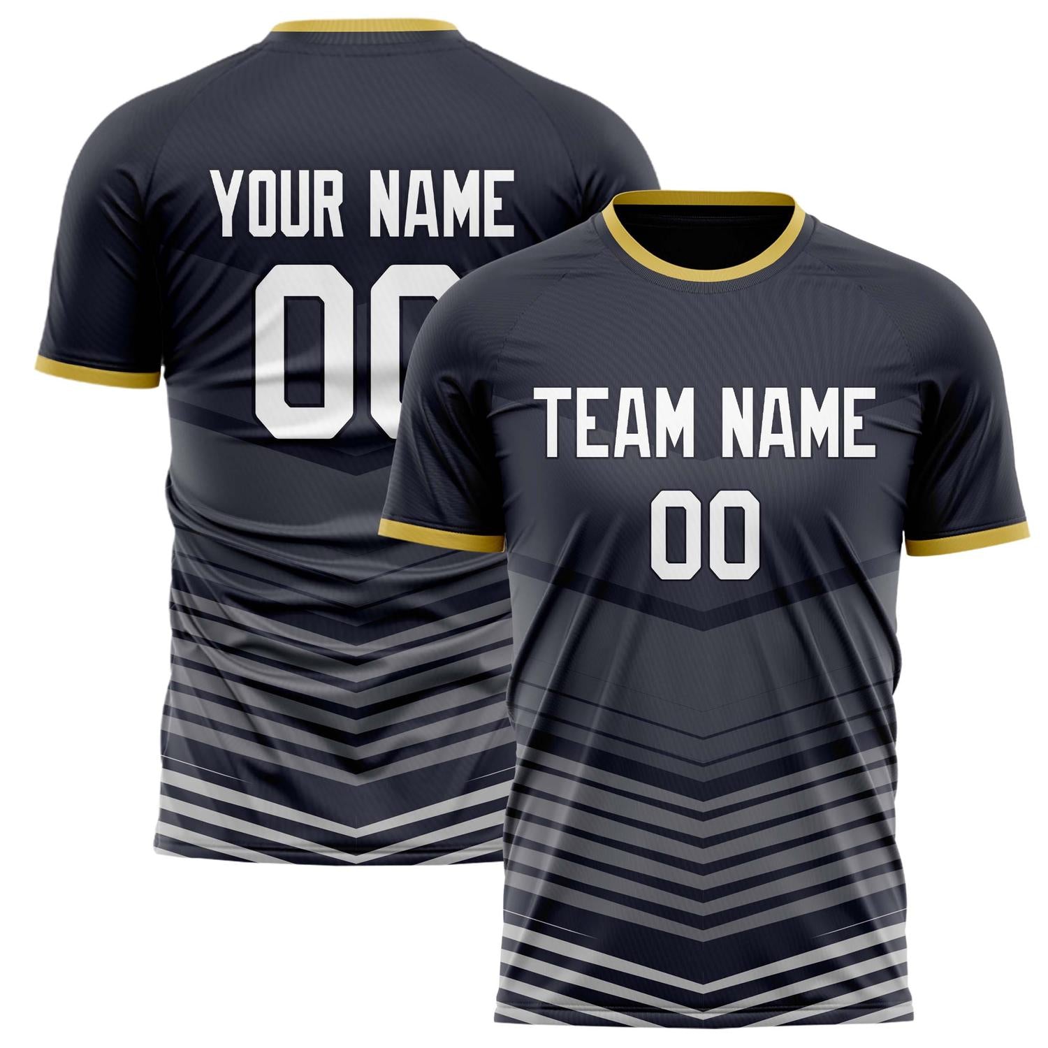 Custom Black Gray Pattern Soccer Jersey FT02240809JG123