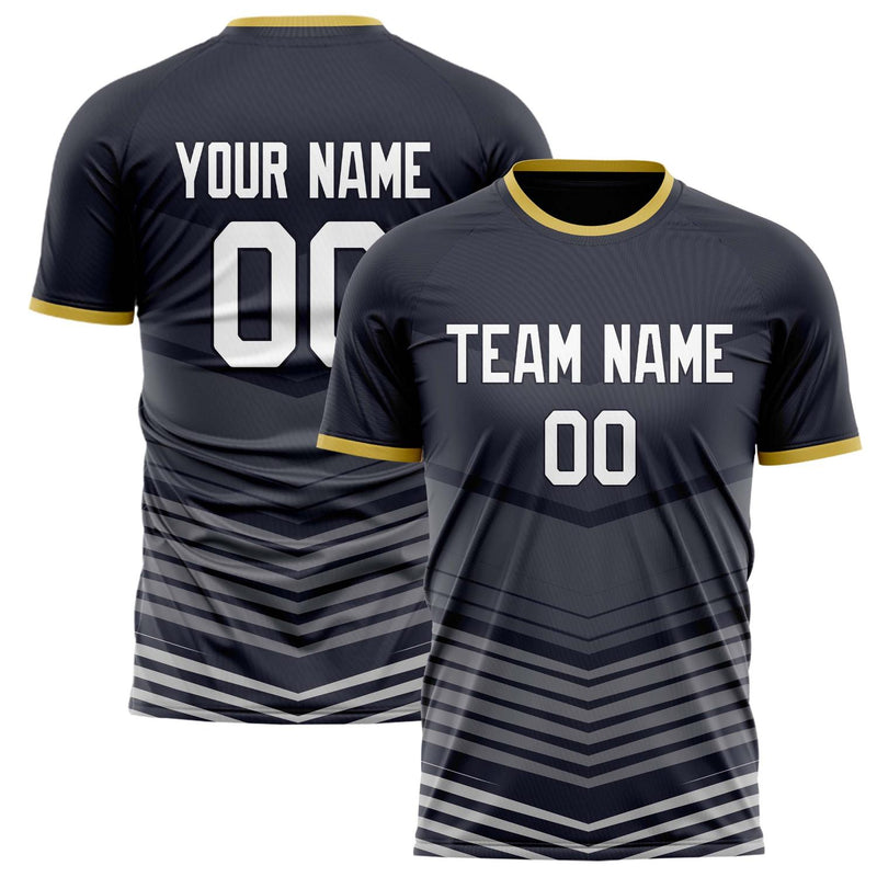 Custom Black Gray Pattern Soccer Jersey FT02240809JG123
