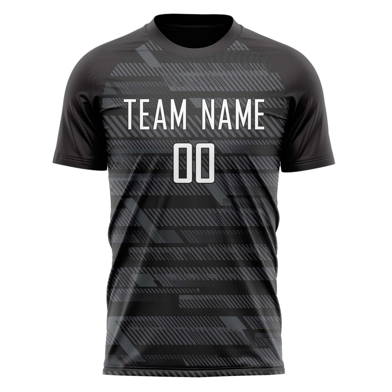 Custom Black White Pattern Soccer Jersey