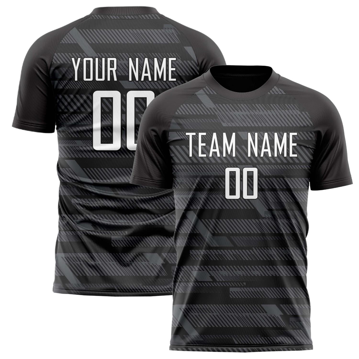 Custom Black White Pattern Soccer Jersey FT02240809JG124