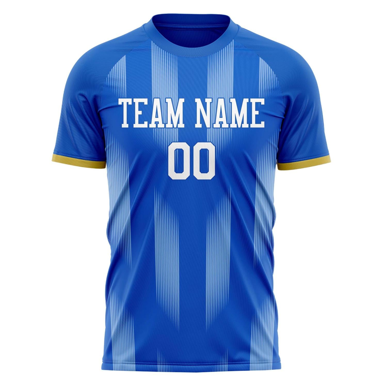 Custom Blue White Pattern Soccer Jersey