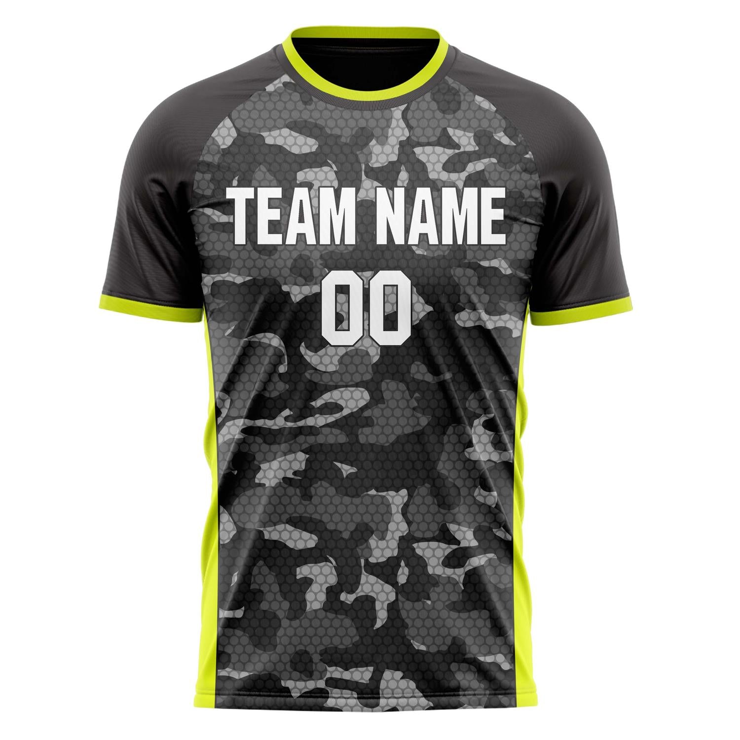 Custom Black Gray Pattern Soccer Jersey