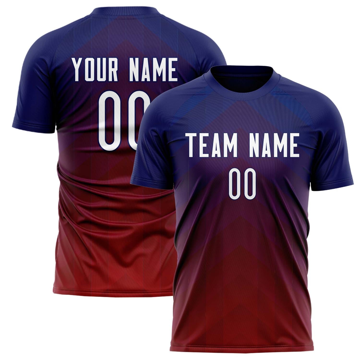 Custom Navy Red Pattern Soccer Jersey FT02240809JG133