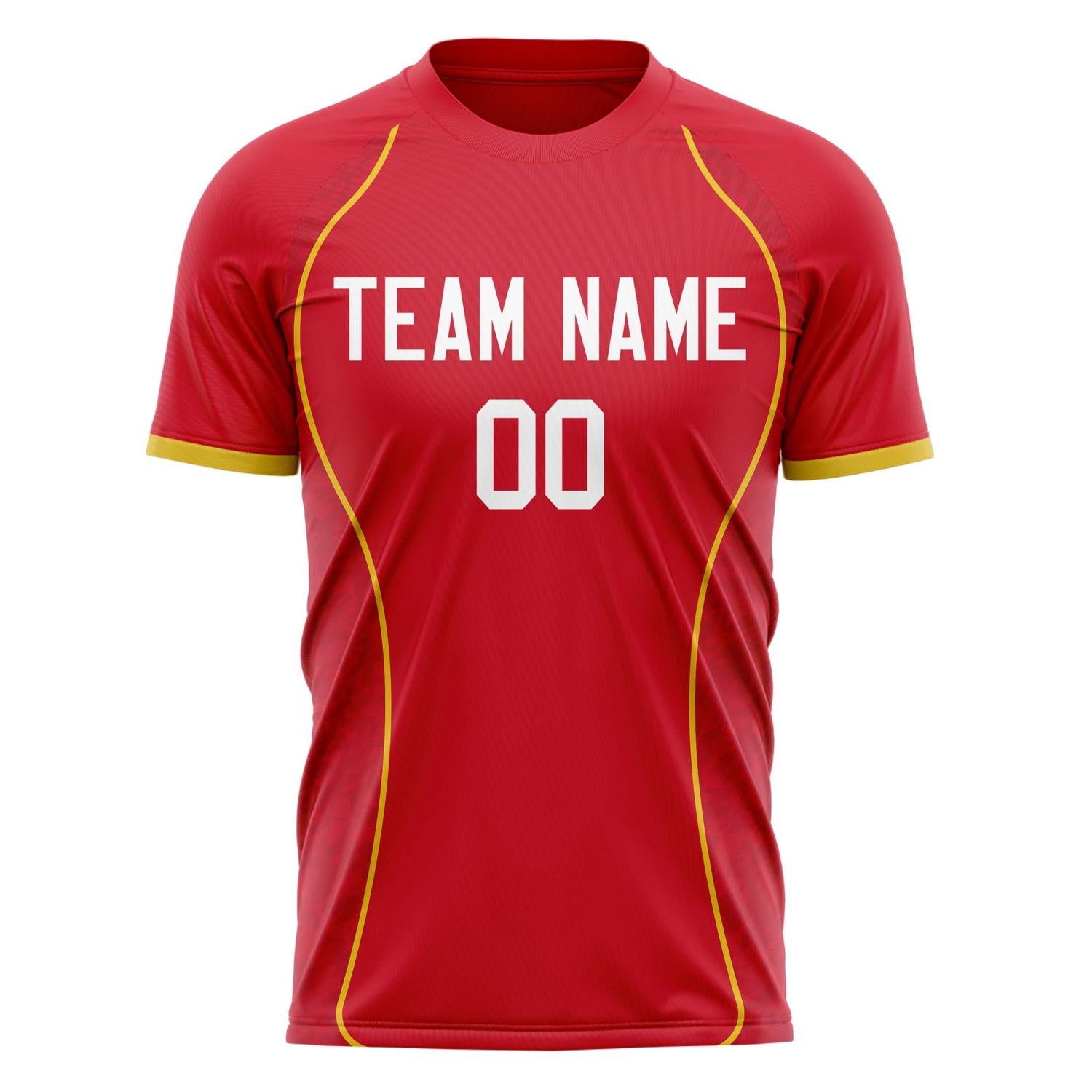 Custom Red White Pattern Soccer Jersey