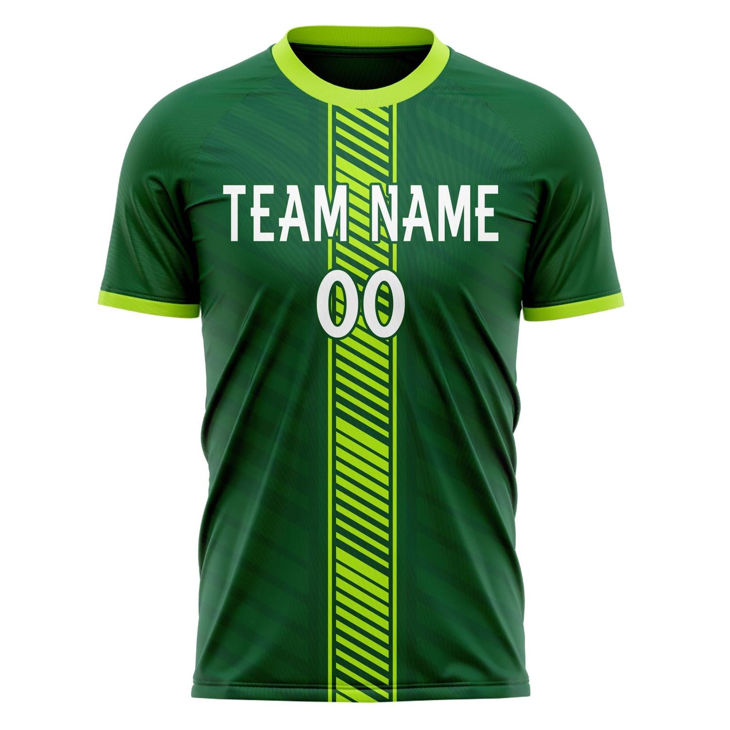 Custom Green White Pattern Soccer Jersey