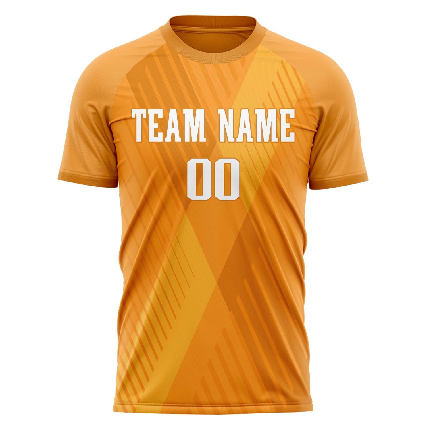 Custom Orange White Pattern Soccer Jersey