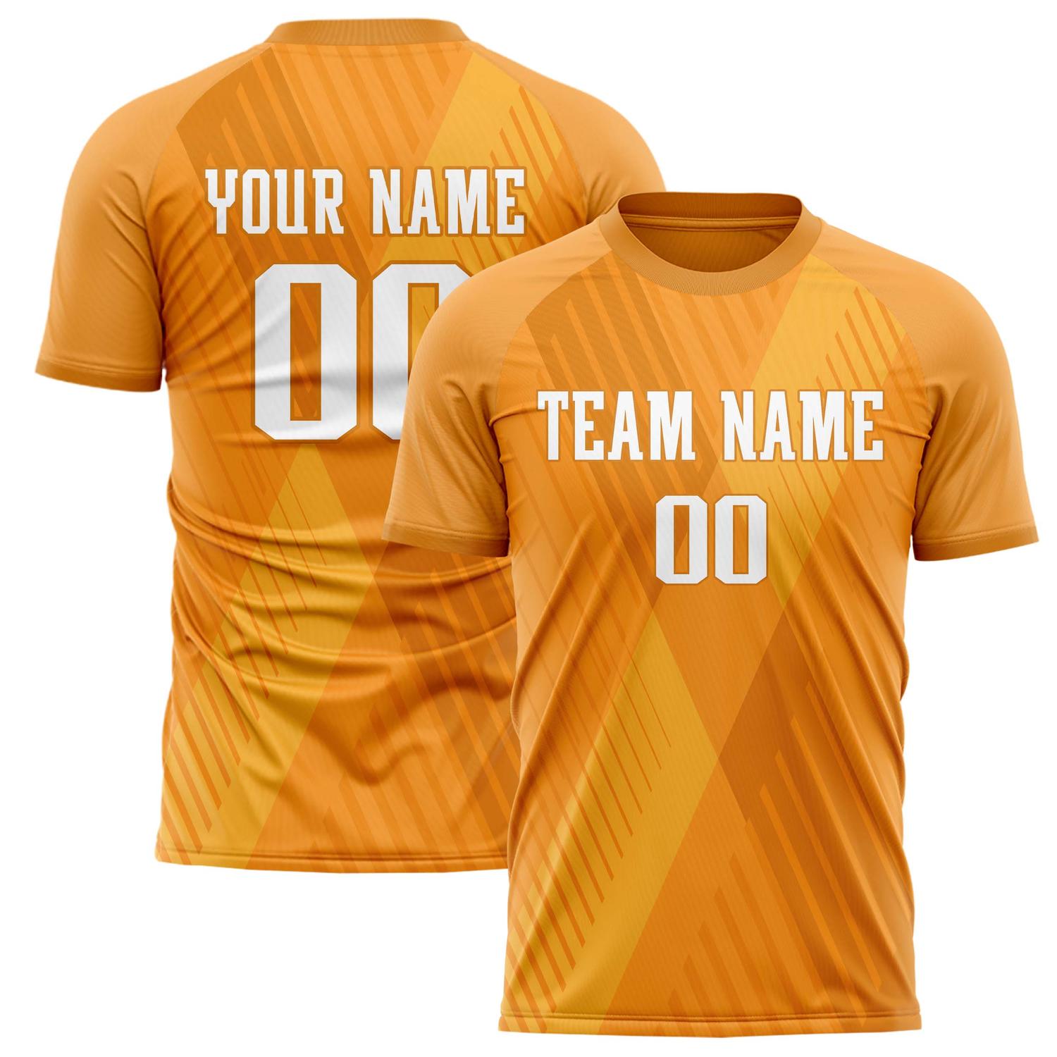 Custom Orange White Pattern Soccer Jersey FT02240809JG144