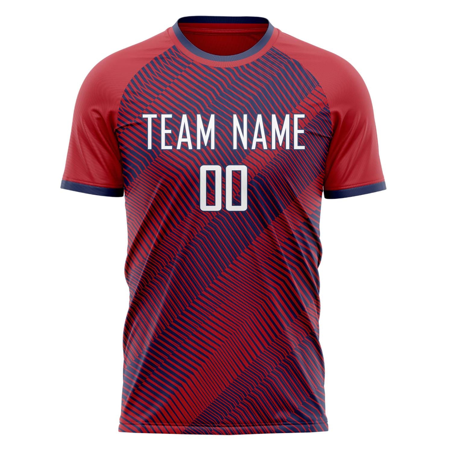 Custom Red White Pattern Soccer Jersey