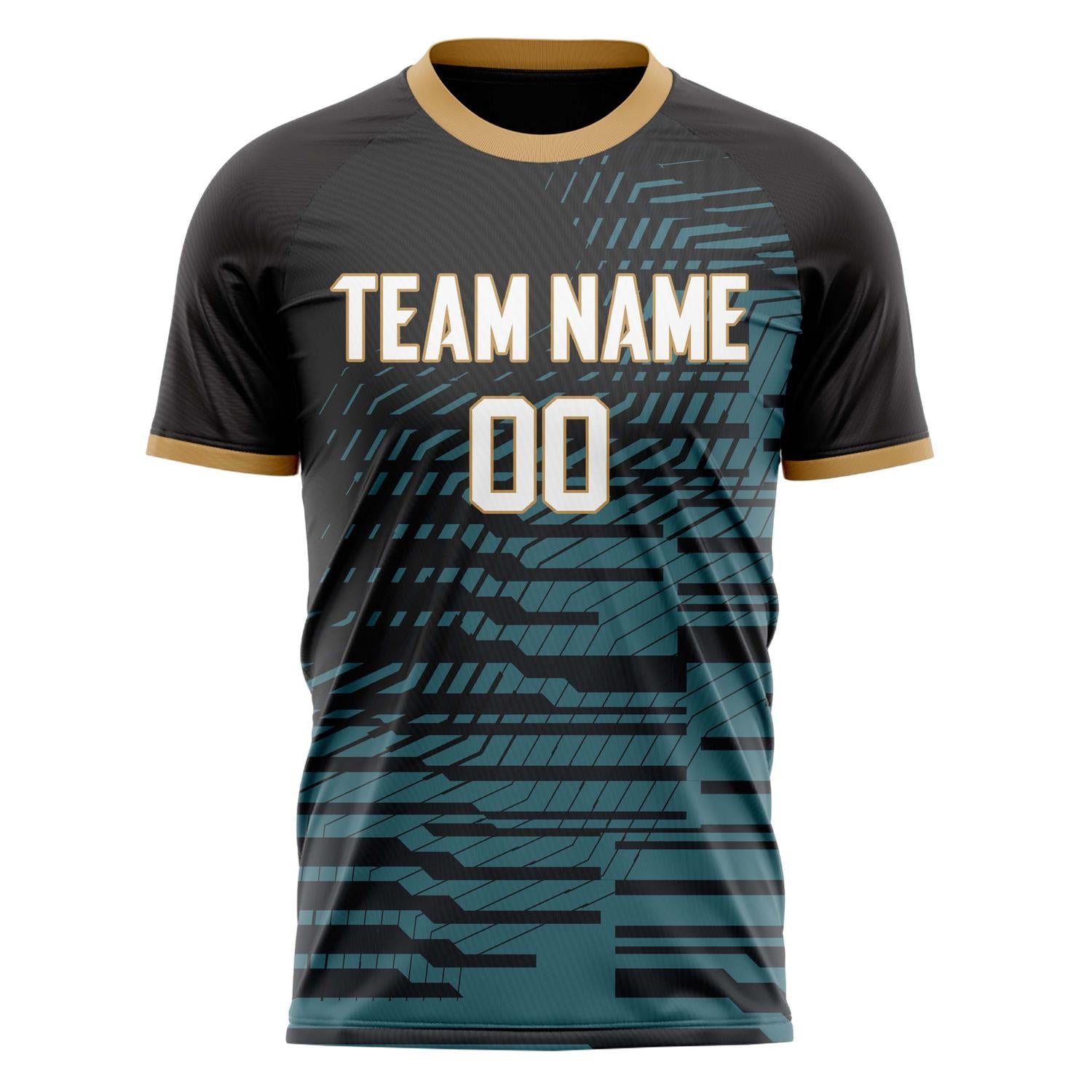 Custom Black White Pattern Soccer Jersey