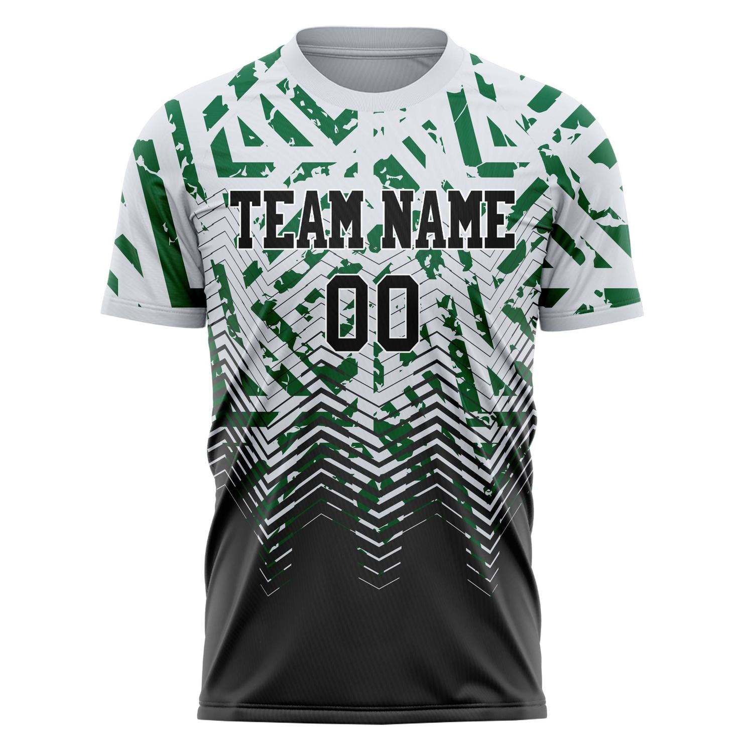 Custom White Black Pattern Soccer Jersey
