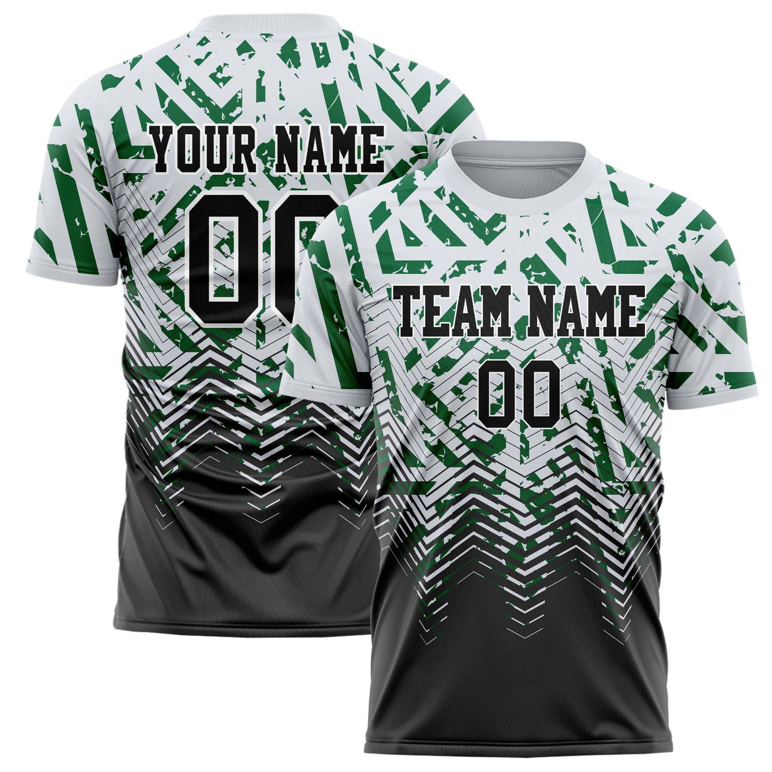 Custom White Black Pattern Soccer Jersey FT02240809JG170