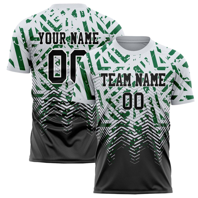 Custom White Black Pattern Soccer Jersey FT02240809JG170