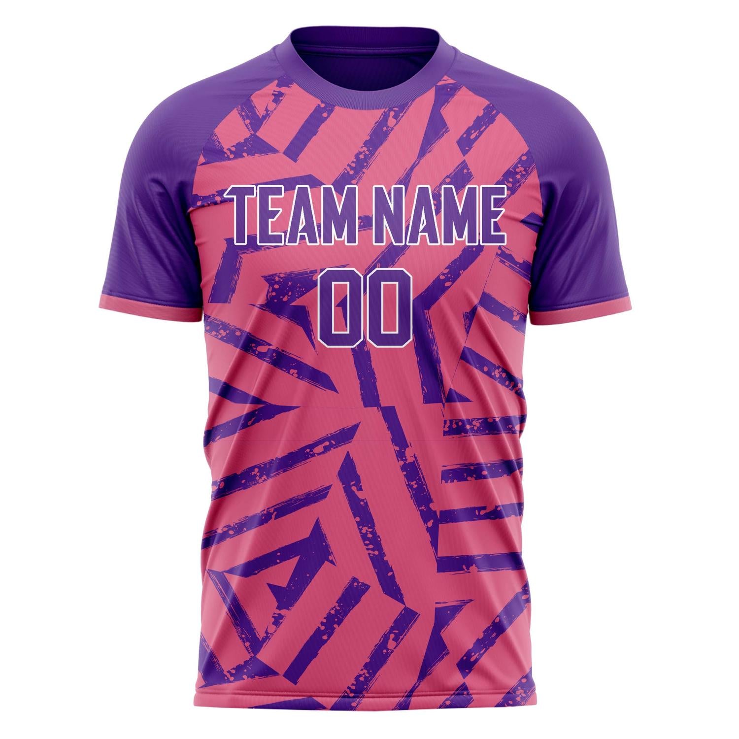 Custom Pink Purple Pattern Soccer Jersey