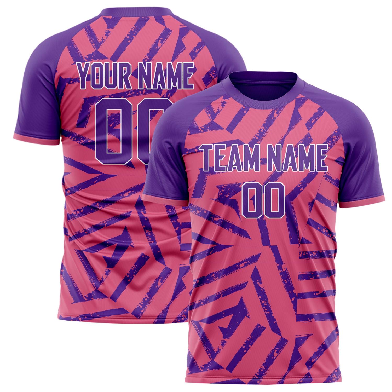 Custom Pink Purple Pattern Soccer Jersey FT02240809JG180