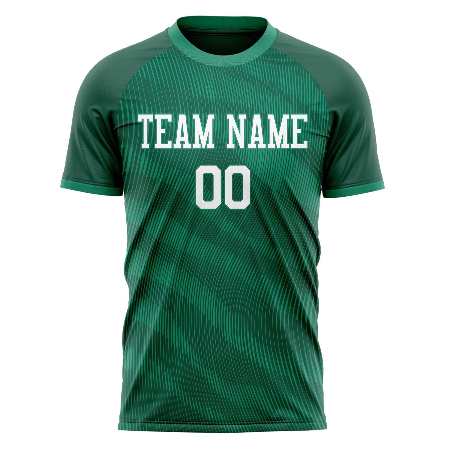 Custom Green White Pattern Soccer Jersey