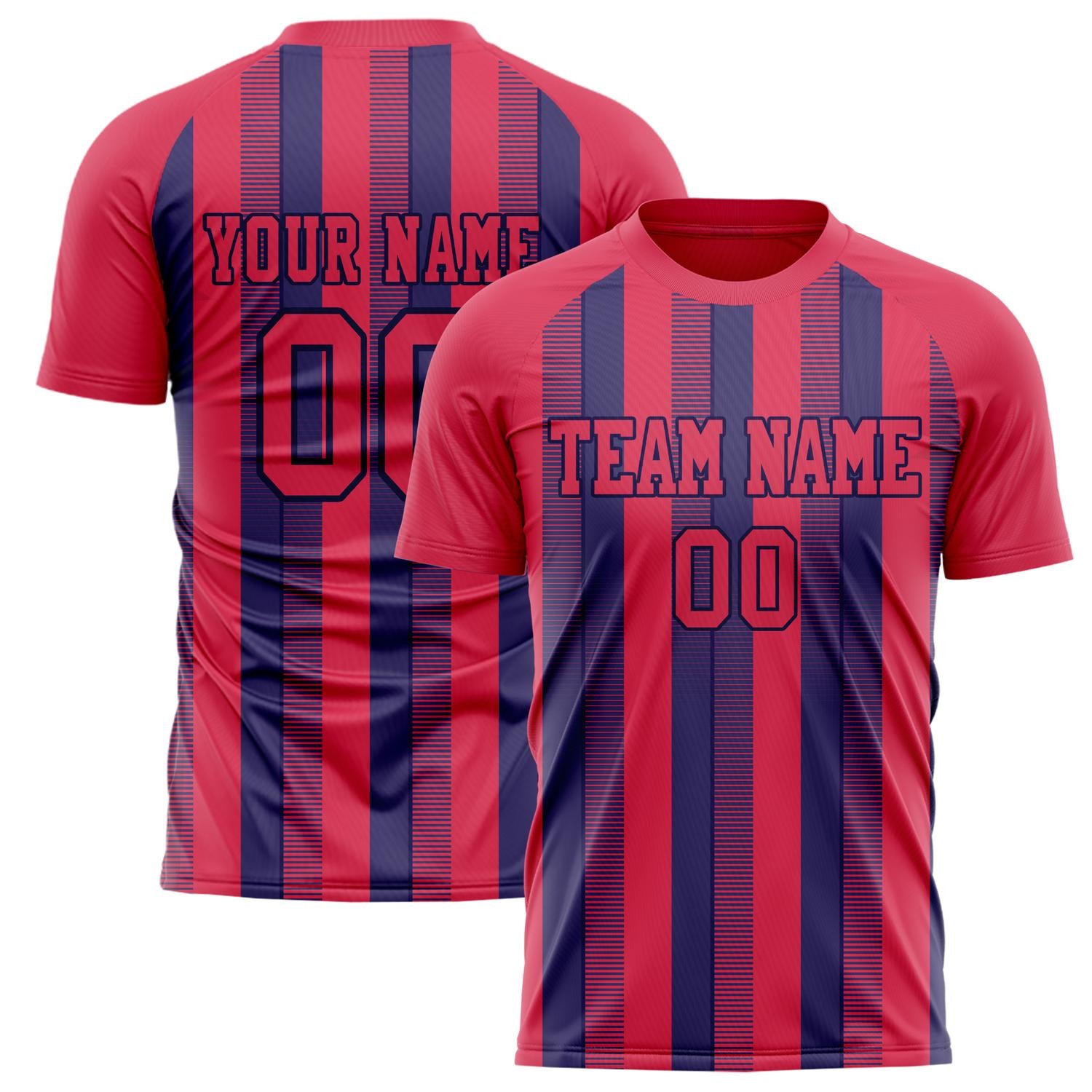 Custom Red Navy Pattern Soccer Jersey FT02240809XF194