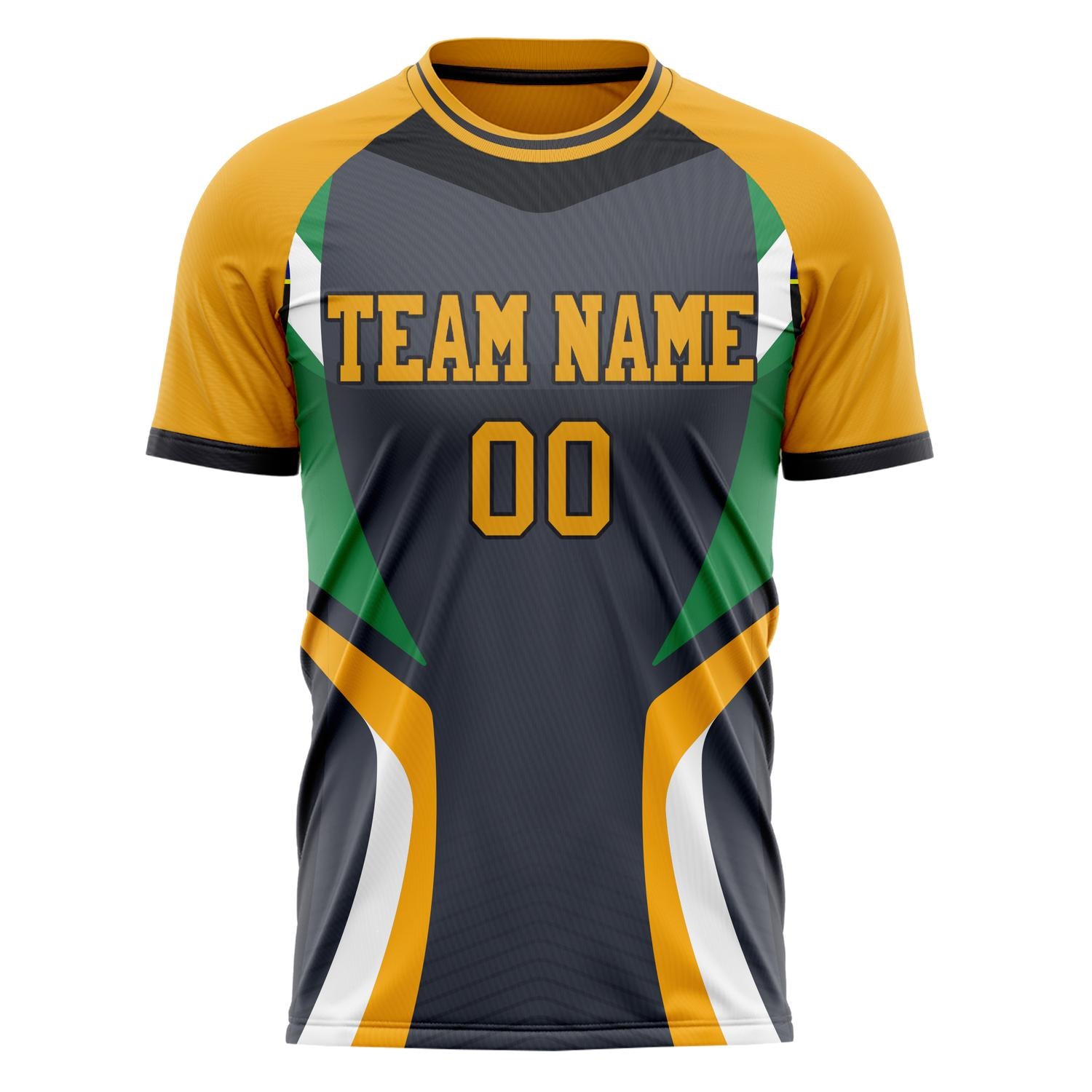 Custom Orange Navy Pattern Soccer Jersey